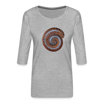 Frauen 3/4-Arm Shirt Archispirostreptus gigas - Grau meliert