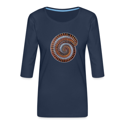 Frauen 3/4-Arm Shirt Archispirostreptus gigas - Navy