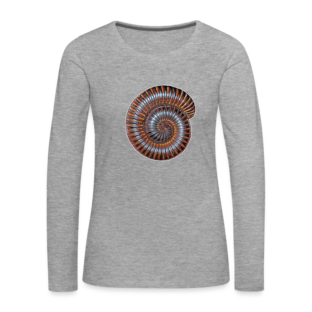 Frauen Longsleeve Archispirostreptus gigas - Grau meliert