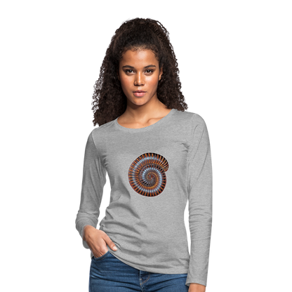 Frauen Longsleeve Archispirostreptus gigas - Grau meliert