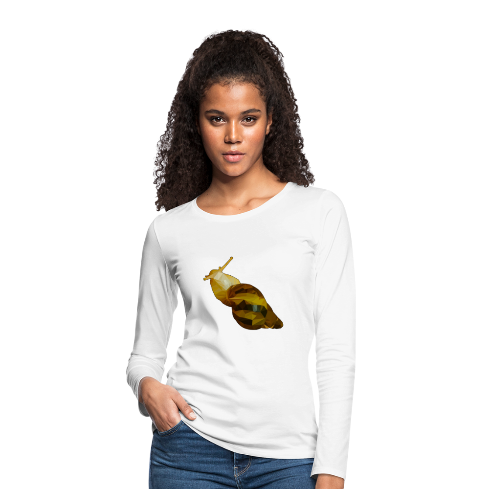 Frauen Longsleeve Achatina reticulata Low Poly - weiß