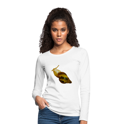 Frauen Longsleeve Achatina reticulata Low Poly - weiß