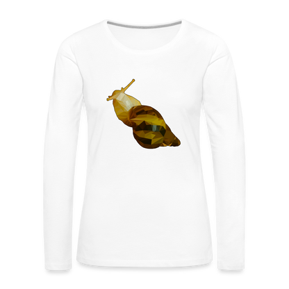 Frauen Longsleeve Achatina reticulata Low Poly - weiß