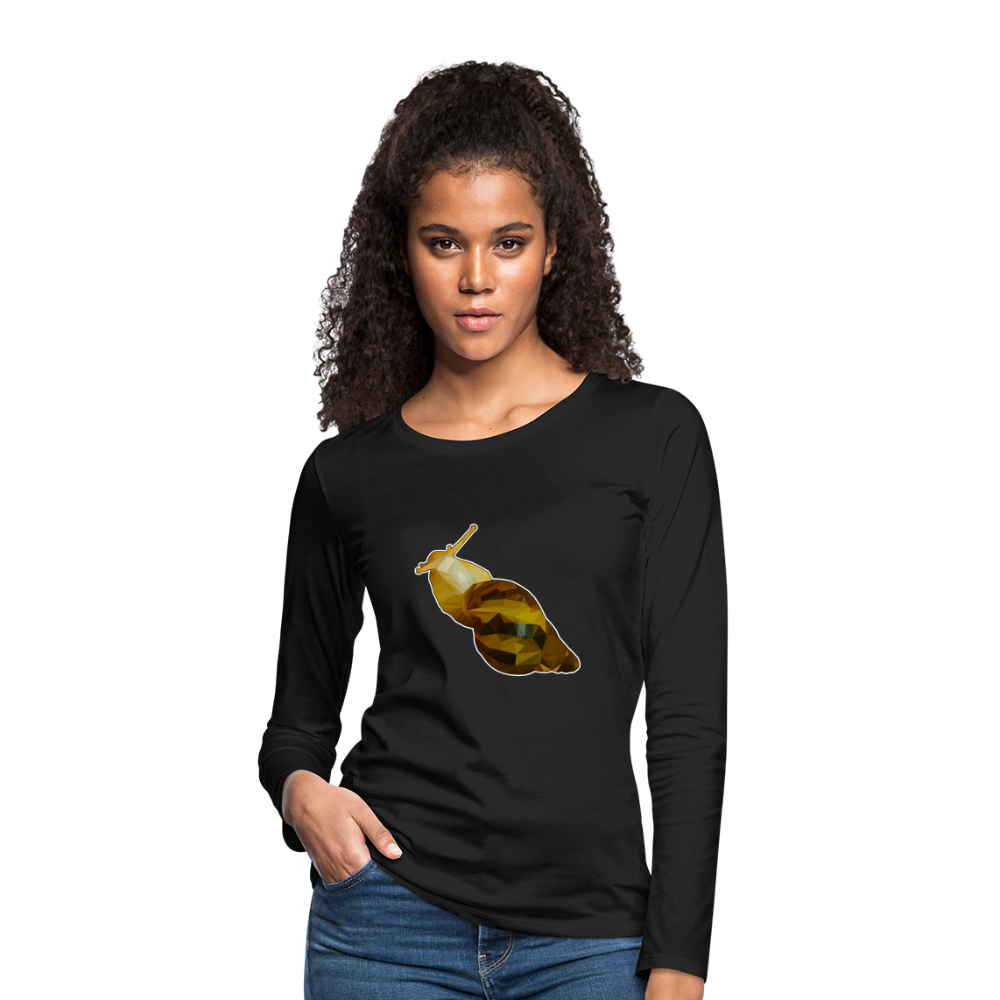 Frauen Longsleeve Achatina reticulata Low Poly - Schwarz