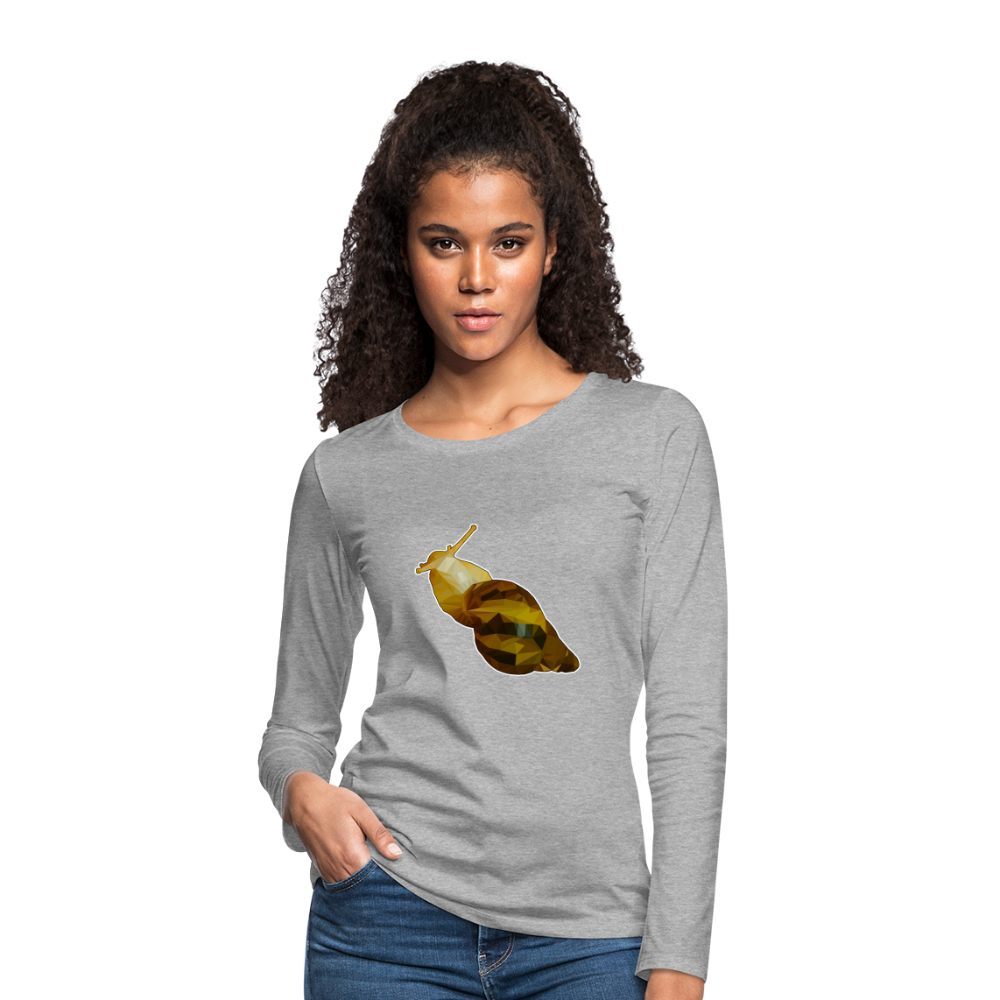 Frauen Longsleeve Achatina reticulata Low Poly - Grau meliert