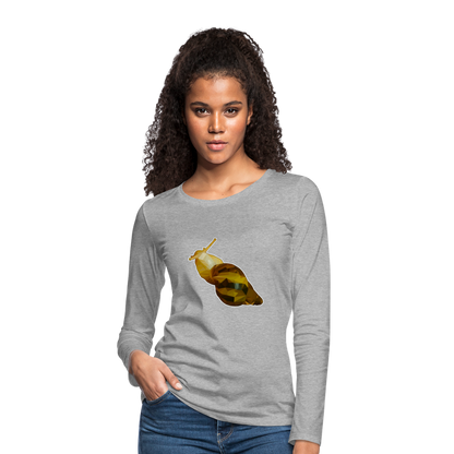 Frauen Longsleeve Achatina reticulata Low Poly - Grau meliert