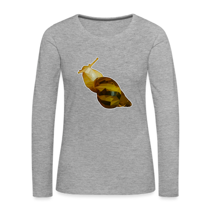 Frauen Longsleeve Achatina reticulata Low Poly - Grau meliert