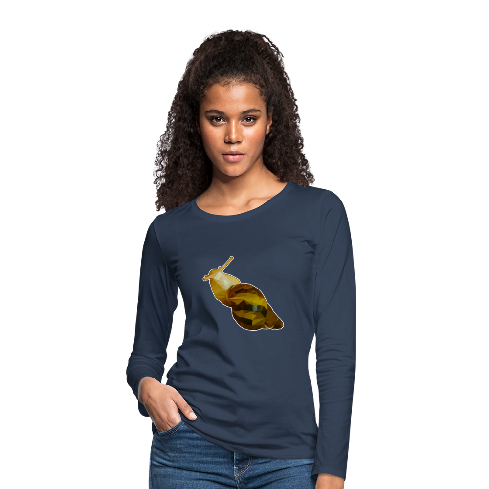 Frauen Longsleeve Achatina reticulata Low Poly - Navy
