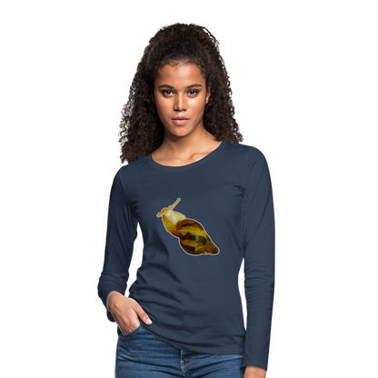 Frauen Longsleeve Achatina reticulata Low Poly - Navy