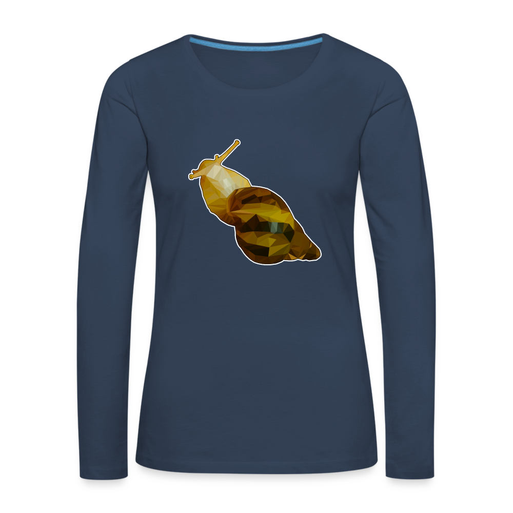 Frauen Longsleeve Achatina reticulata Low Poly - Navy