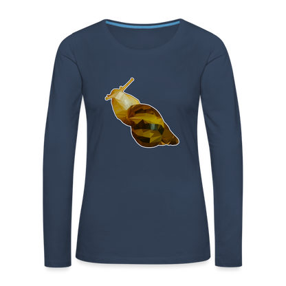 Frauen Longsleeve Achatina reticulata Low Poly - Navy