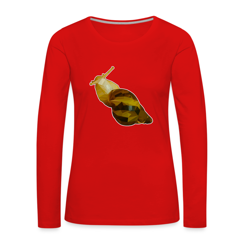 Frauen Longsleeve Achatina reticulata Low Poly - Rot