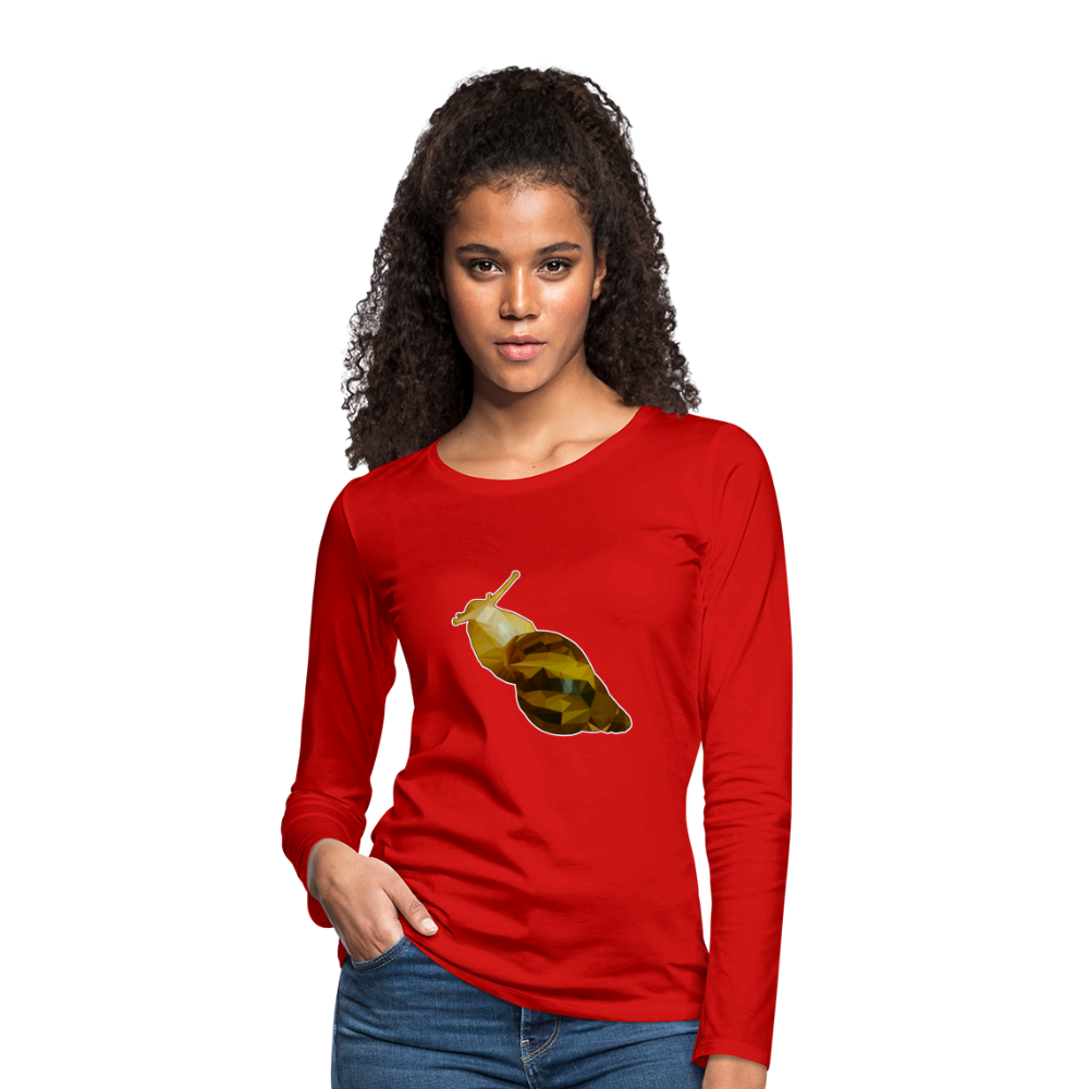 Frauen Longsleeve Achatina reticulata Low Poly - Rot