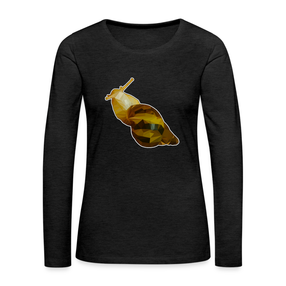 Frauen Longsleeve Achatina reticulata Low Poly - Anthrazit