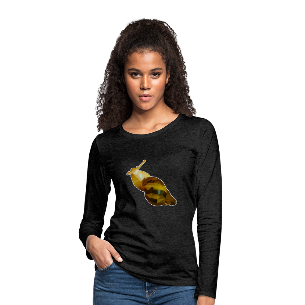 Frauen Longsleeve Achatina reticulata Low Poly - Anthrazit