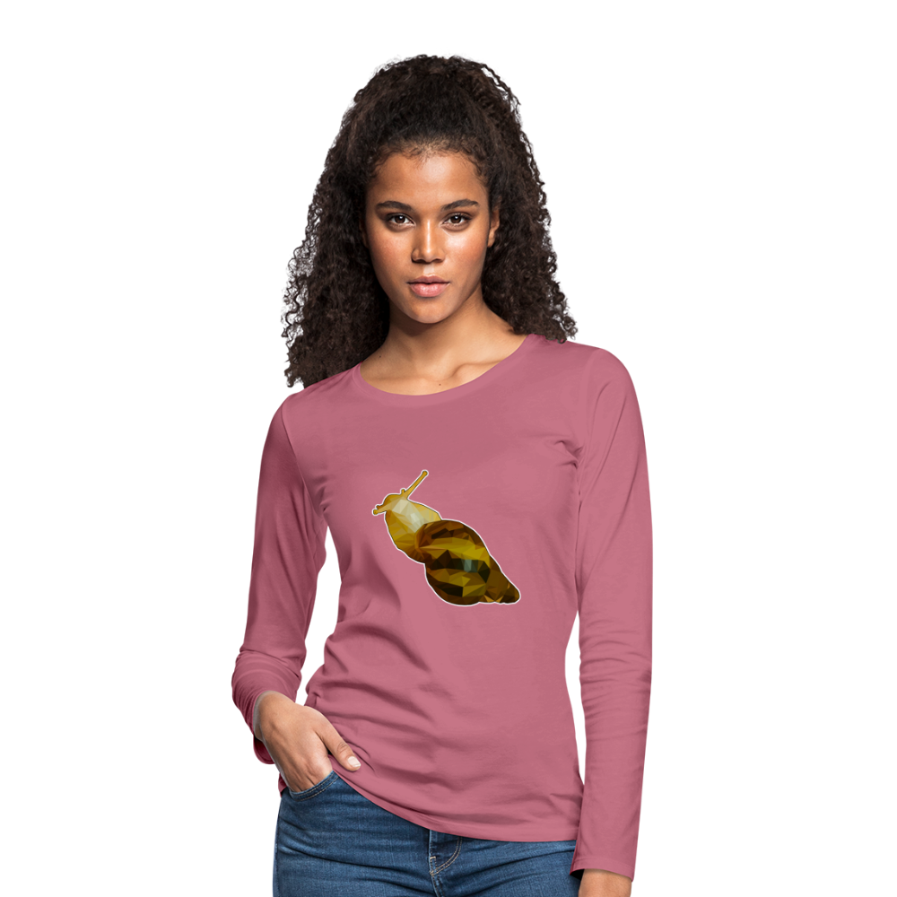 Frauen Longsleeve Achatina reticulata Low Poly - Malve
