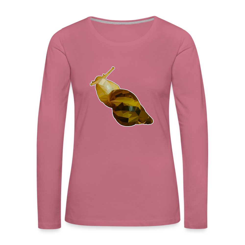 Frauen Longsleeve Achatina reticulata Low Poly - Malve
