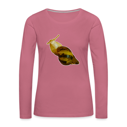 Frauen Longsleeve Achatina reticulata Low Poly - Malve