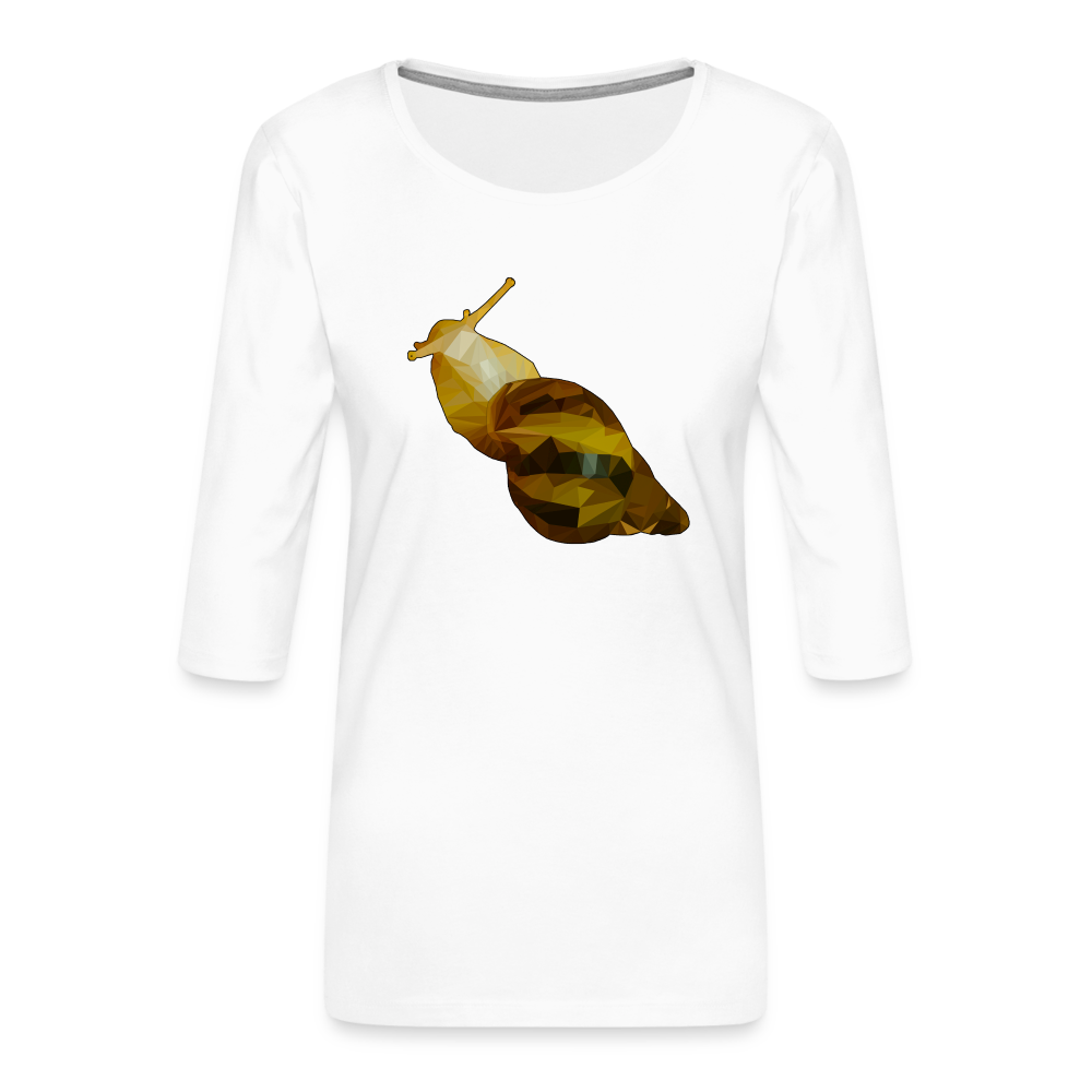 Frauen 3/4-Arm Shirt Achatina reticulata Low Poly - weiß