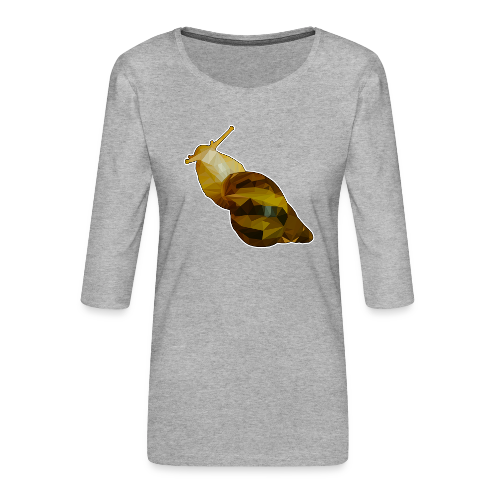 Frauen 3/4-Arm Shirt Achatina reticulata Low Poly - Grau meliert
