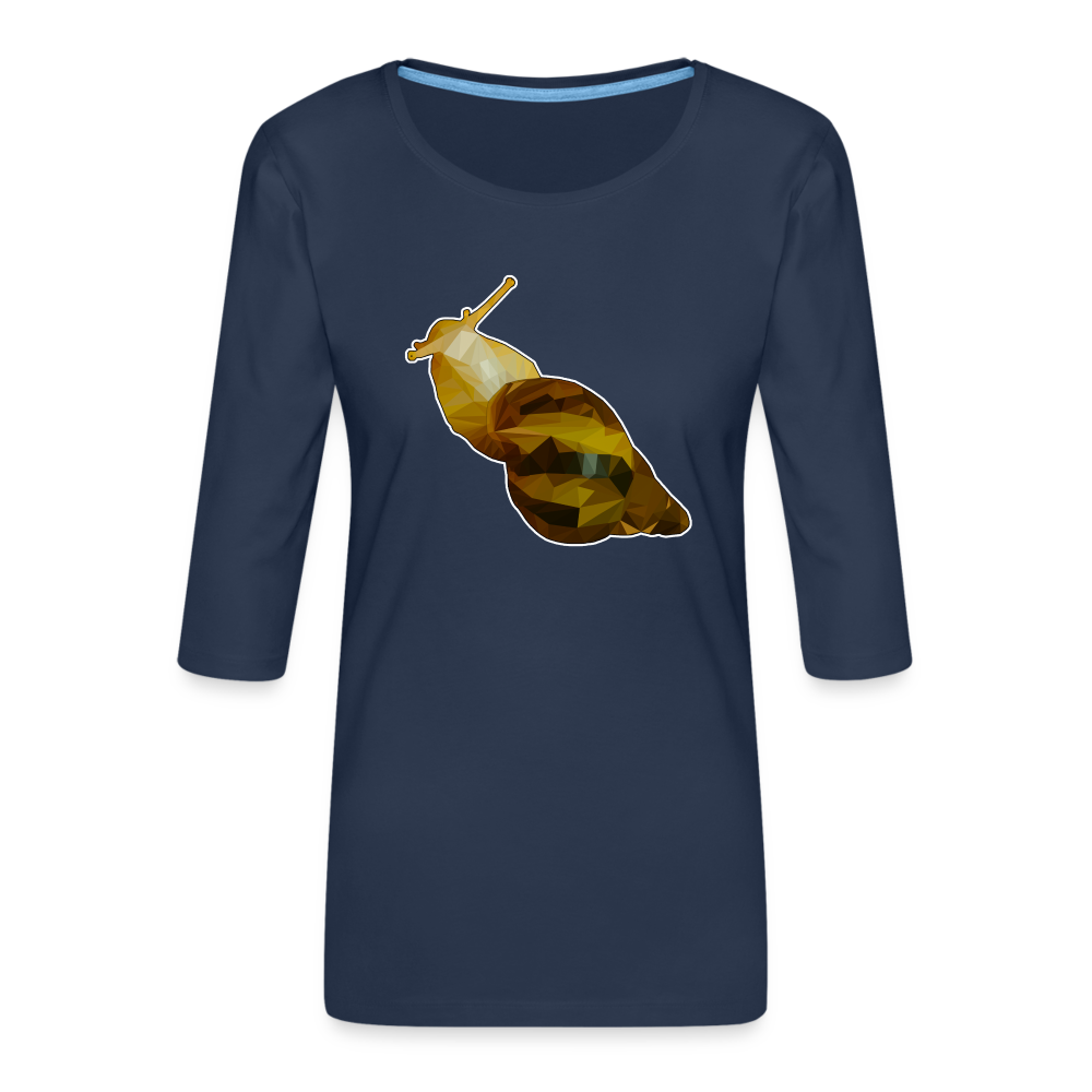 Frauen 3/4-Arm Shirt Achatina reticulata Low Poly - Navy