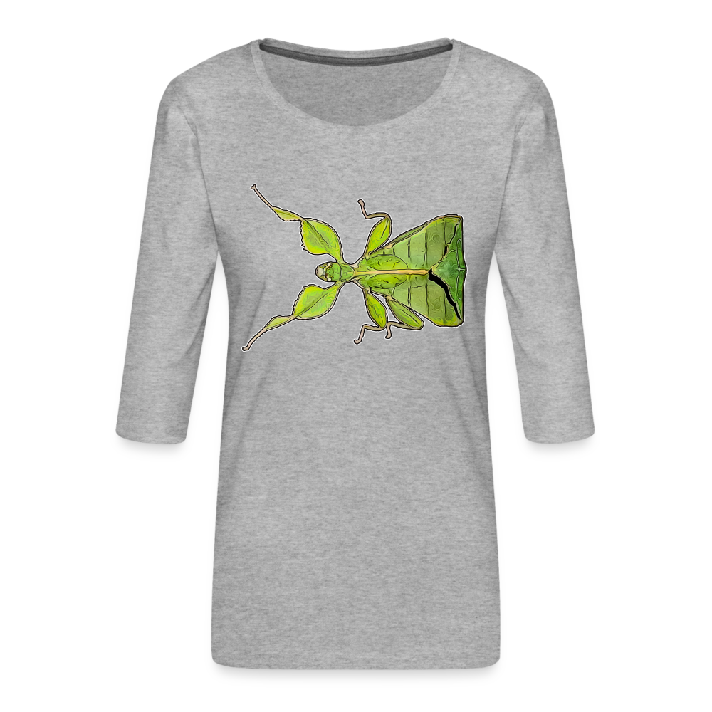 Frauen 3/4-Arm Shirt Phyllium philippinicum female - Grau meliert