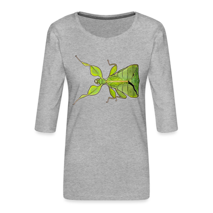 Frauen 3/4-Arm Shirt Phyllium philippinicum female - Grau meliert