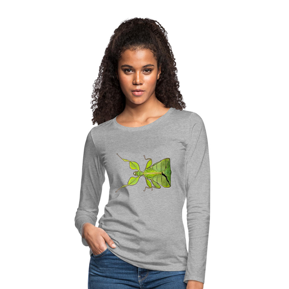 Frauen Longsleeve Phyllium philippinicum female - Grau meliert