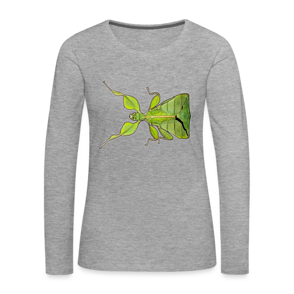 Frauen Longsleeve Phyllium philippinicum female - Grau meliert