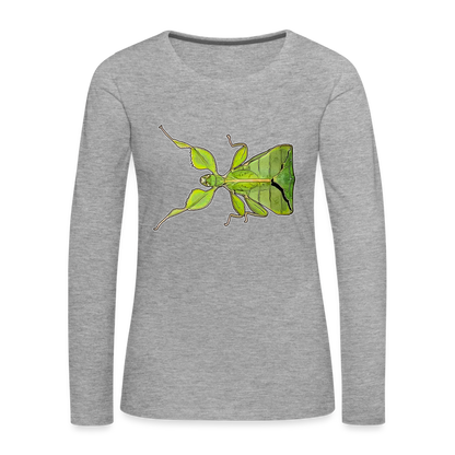 Frauen Longsleeve Phyllium philippinicum female - Grau meliert