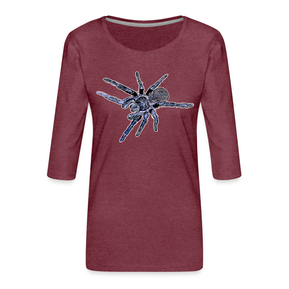 Frauen 3/4-Arm Shirt Pterinopelma sazimai - Bordeauxrot meliert