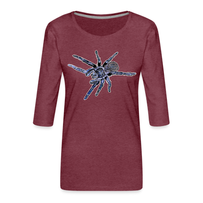 Frauen 3/4-Arm Shirt Pterinopelma sazimai - Bordeauxrot meliert