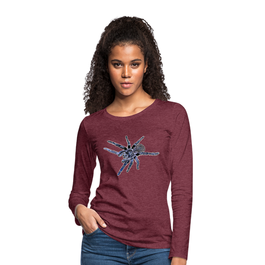 Frauen Longsleeve Pterinopelma sazimai - Bordeauxrot meliert