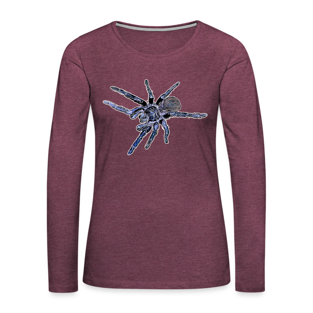 Frauen Longsleeve Pterinopelma sazimai - Bordeauxrot meliert