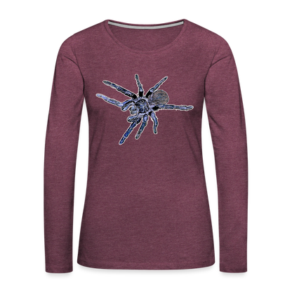 Frauen Longsleeve Pterinopelma sazimai - Bordeauxrot meliert