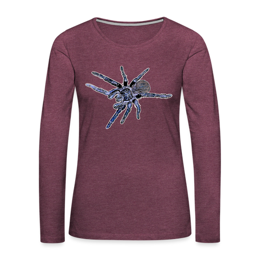 Frauen Longsleeve Pterinopelma sazimai - Bordeauxrot meliert