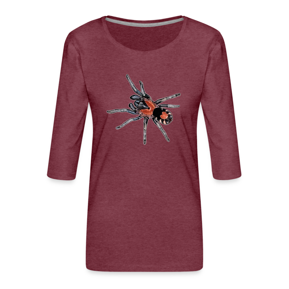 Frauen 3/4-Arm Shirt Cyriocosmus elegans - Bordeauxrot meliert