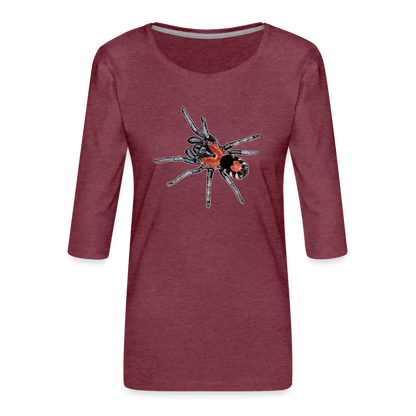 Frauen 3/4-Arm Shirt Cyriocosmus elegans - Bordeauxrot meliert