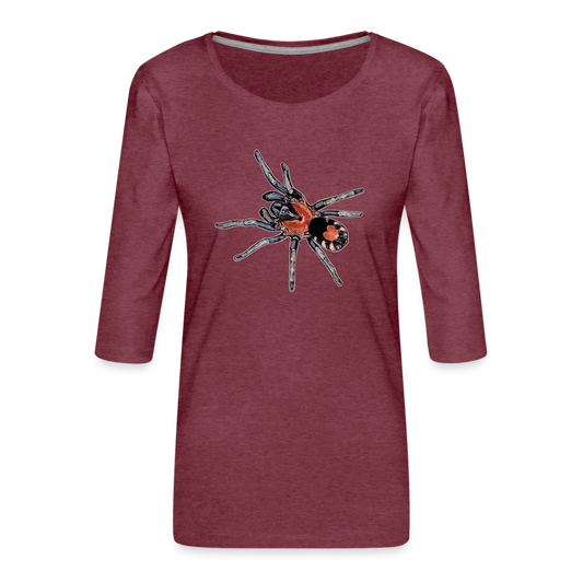 Frauen 3/4-Arm Shirt Cyriocosmus elegans - Bordeauxrot meliert