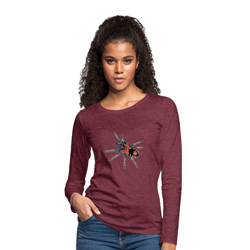 Frauen Longsleeve Cyriocosmus elegans - Bordeauxrot meliert