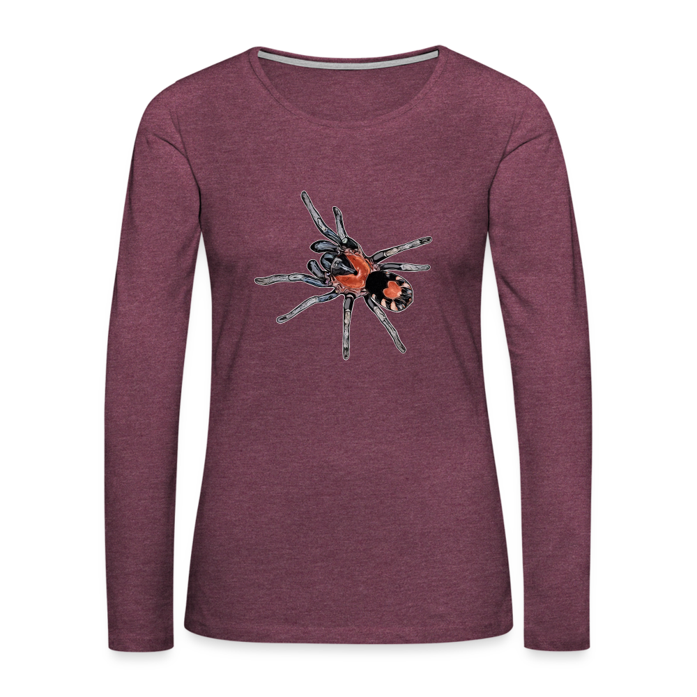 Frauen Longsleeve Cyriocosmus elegans - Bordeauxrot meliert