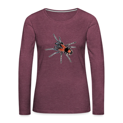Frauen Longsleeve Cyriocosmus elegans - Bordeauxrot meliert