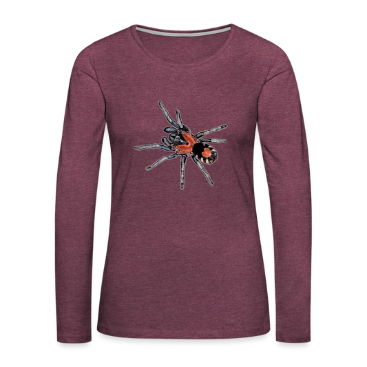 Frauen Longsleeve Cyriocosmus elegans - Bordeauxrot meliert