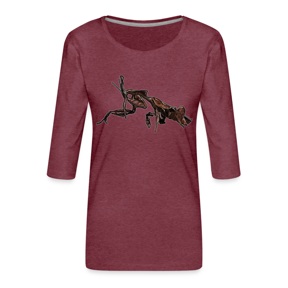 Frauen 3/4-Arm Shirt Phyllocrania paradoxa female 2 - Bordeauxrot meliert
