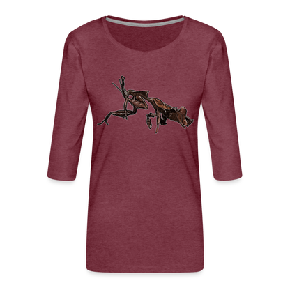 Frauen 3/4-Arm Shirt Phyllocrania paradoxa female 2 - Bordeauxrot meliert