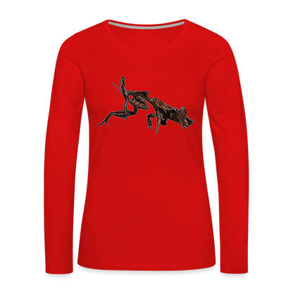 Frauen Longsleeve Phyllocrania paradoxa female 2 - Rot