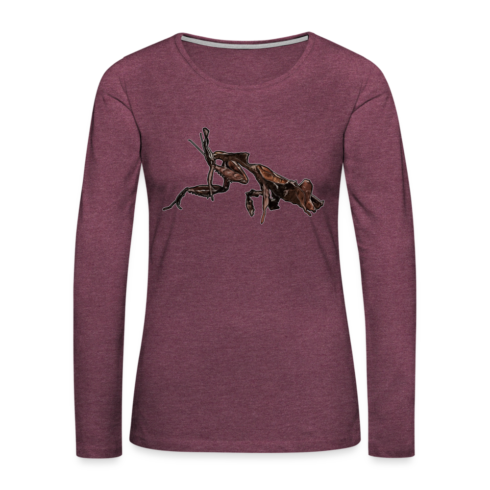 Frauen Longsleeve Phyllocrania paradoxa female 2 - Bordeauxrot meliert