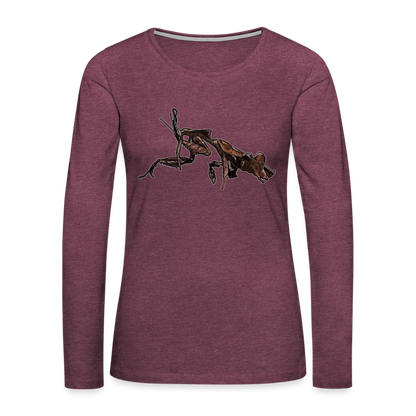 Frauen Longsleeve Phyllocrania paradoxa female 2 - Bordeauxrot meliert