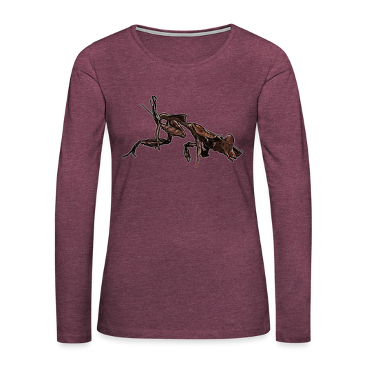 Frauen Longsleeve Phyllocrania paradoxa female 2 - Bordeauxrot meliert