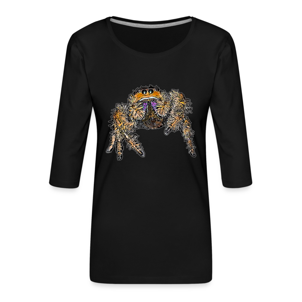 Frauen 3/4-Arm Shirt Phidippus regius Everglades female - Schwarz
